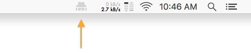 Menu bar with Micro Snitch icon